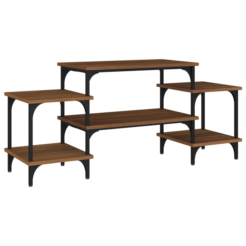 Tv-meubel 117x35x52 cm bewerkt hout bruin eikenkleur is nu te koop bij PeponiXL, paradijselijk wonen!