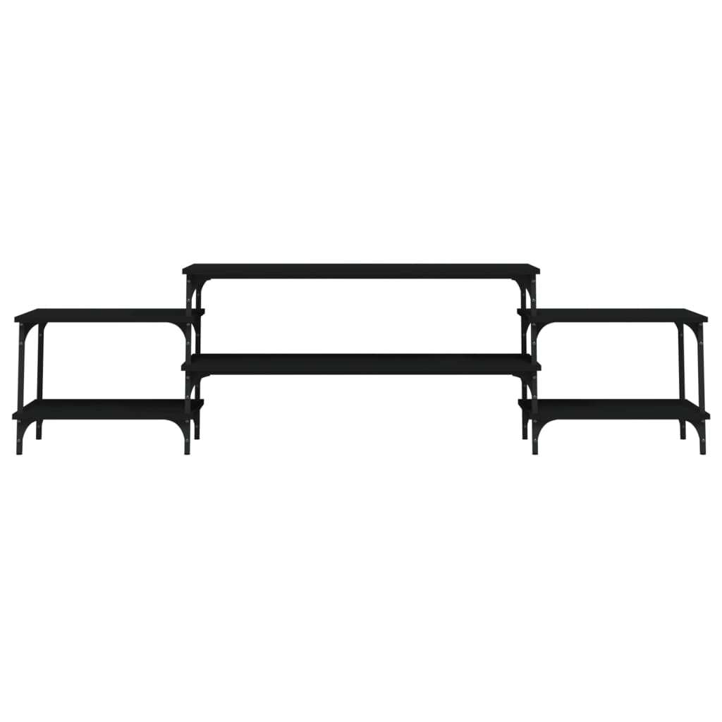 Tv-meubel 197x35x52 cm bewerkt hout zwart is nu te koop bij PeponiXL, paradijselijk wonen!