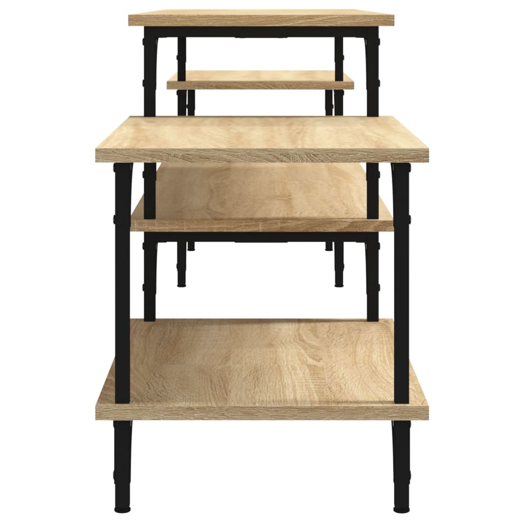 Tv-meubel 197x35x52 cm bewerkt hout sonoma eikenkleurig is nu te koop bij PeponiXL, paradijselijk wonen!