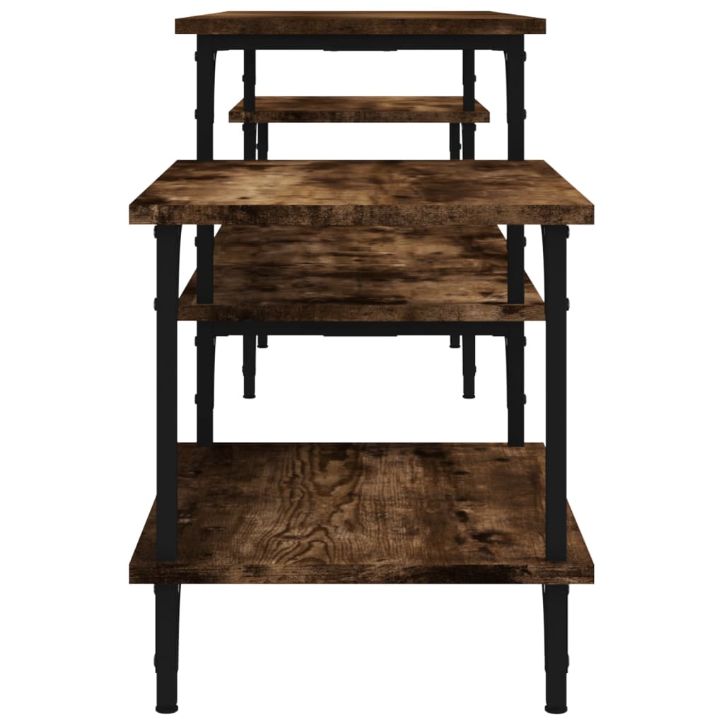 Tv-meubel 197x35x52 cm bewerkt hout gerookt eikenkleurig is nu te koop bij PeponiXL, paradijselijk wonen!