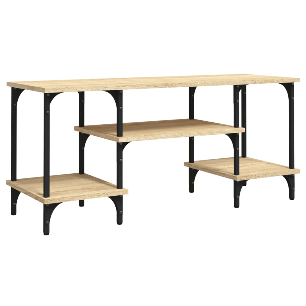 Tv-meubel 102x35x45,5 cm bewerkt hout sonoma eikenkleurig is nu te koop bij PeponiXL, paradijselijk wonen!