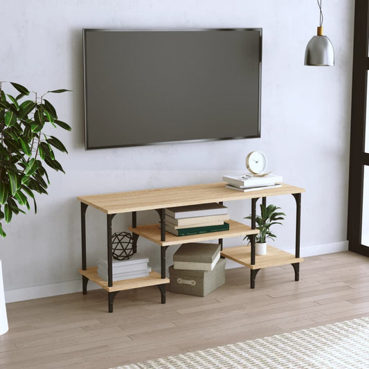 Tv-meubel 102x35x45,5 cm bewerkt hout sonoma eikenkleurig is nu te koop bij PeponiXL, paradijselijk wonen!