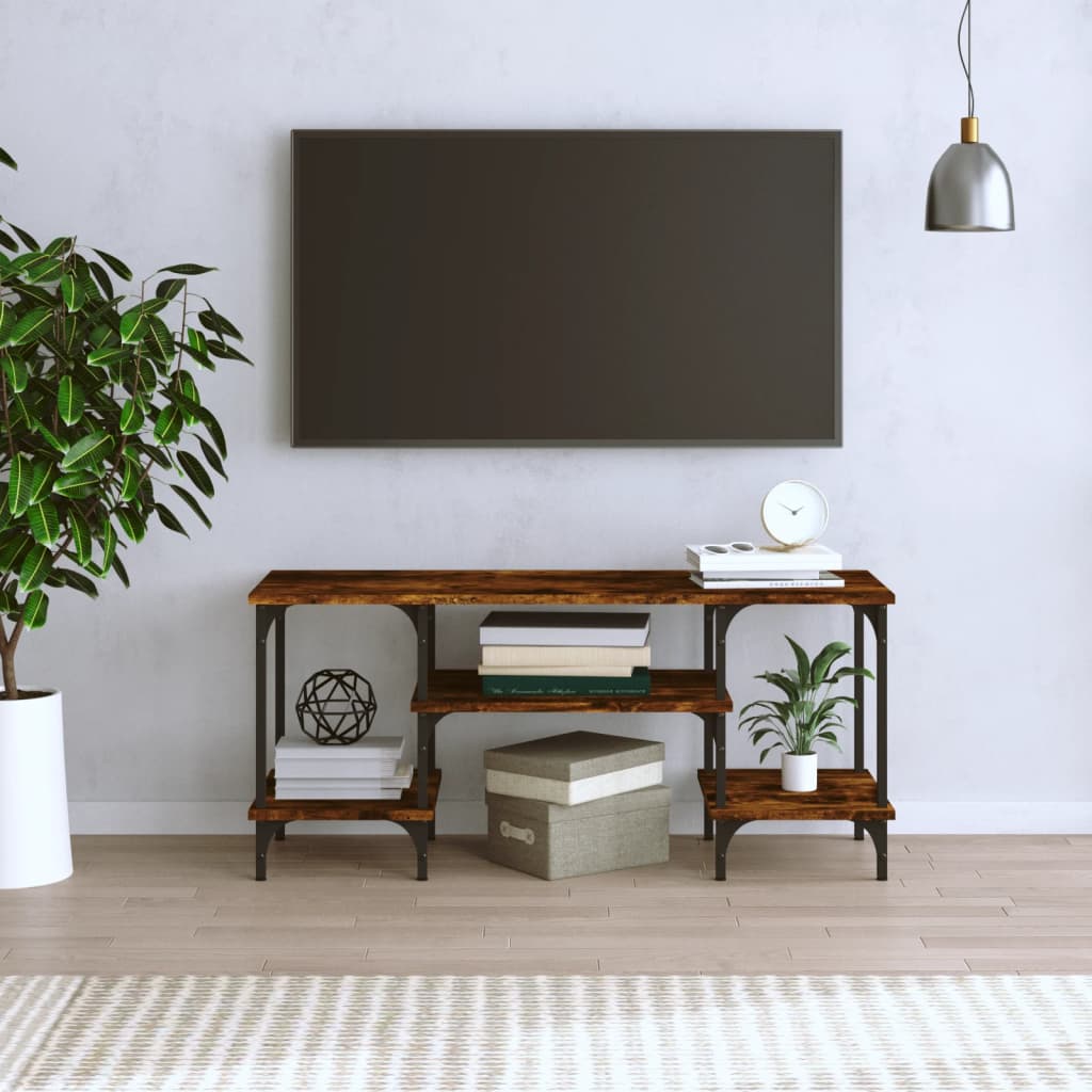 Tv-meubel 102x35x45,5 cm bewerkt hout gerookt eikenkleurig is nu te koop bij PeponiXL, paradijselijk wonen!