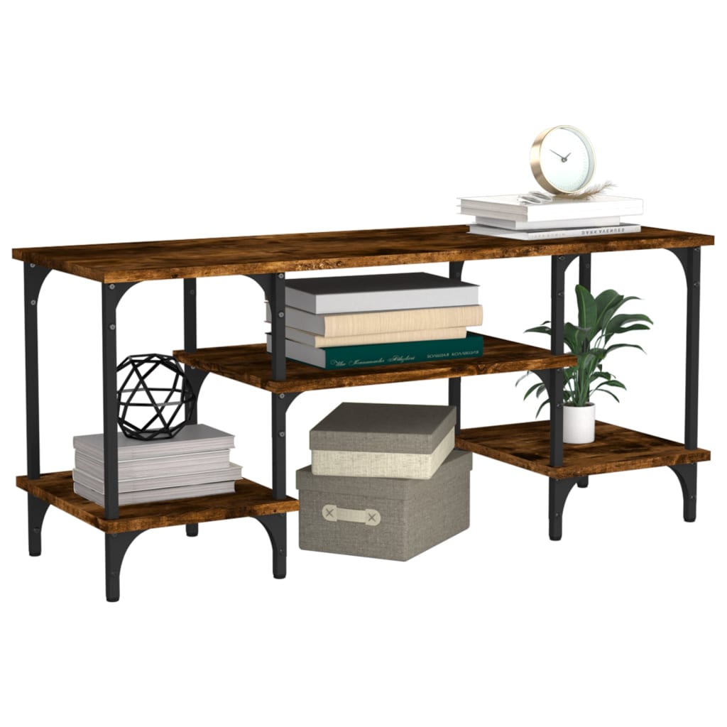 Tv-meubel 102x35x45,5 cm bewerkt hout gerookt eikenkleurig is nu te koop bij PeponiXL, paradijselijk wonen!