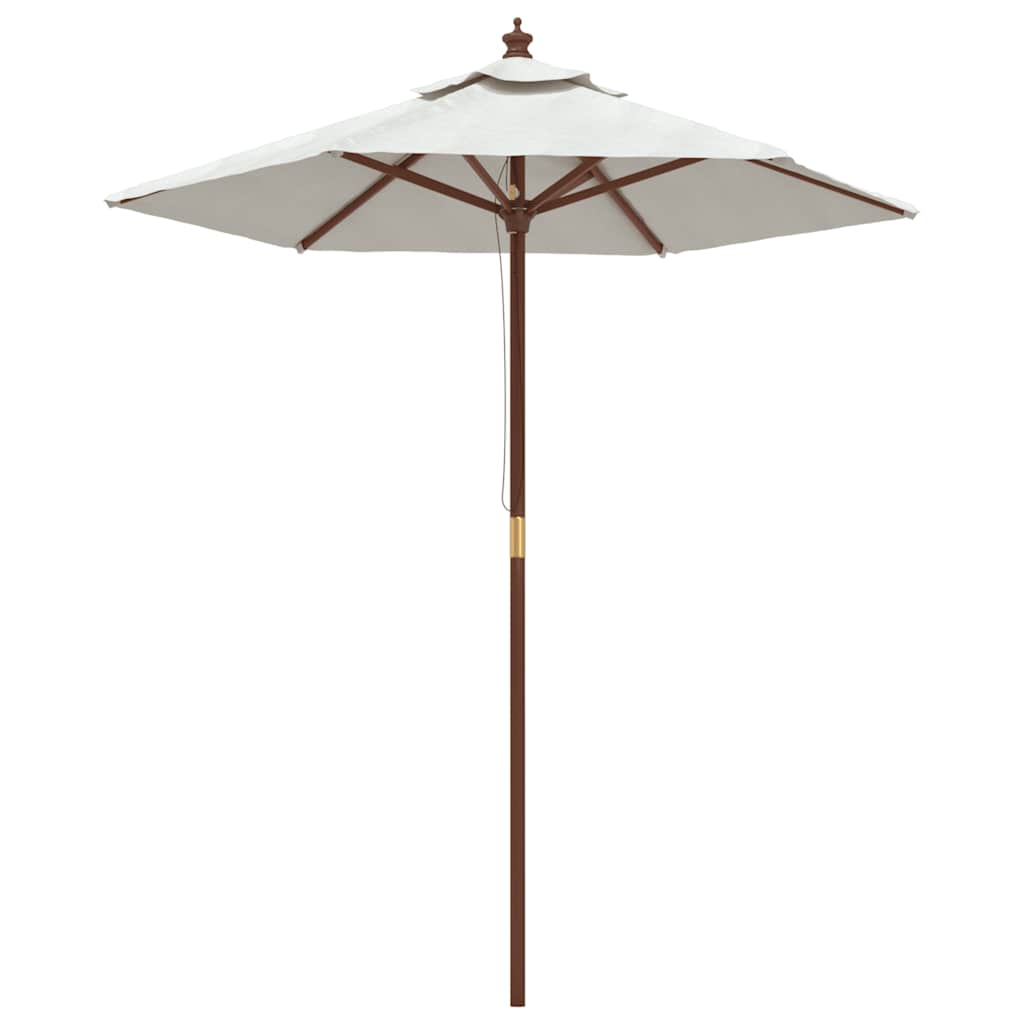 Parasol met houten paal 196x231 cm zandkleurig is nu te koop bij PeponiXL, paradijselijk wonen!