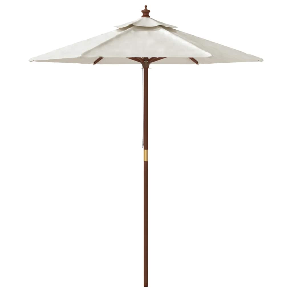 Parasol met houten paal 196x231 cm zandkleurig is nu te koop bij PeponiXL, paradijselijk wonen!
