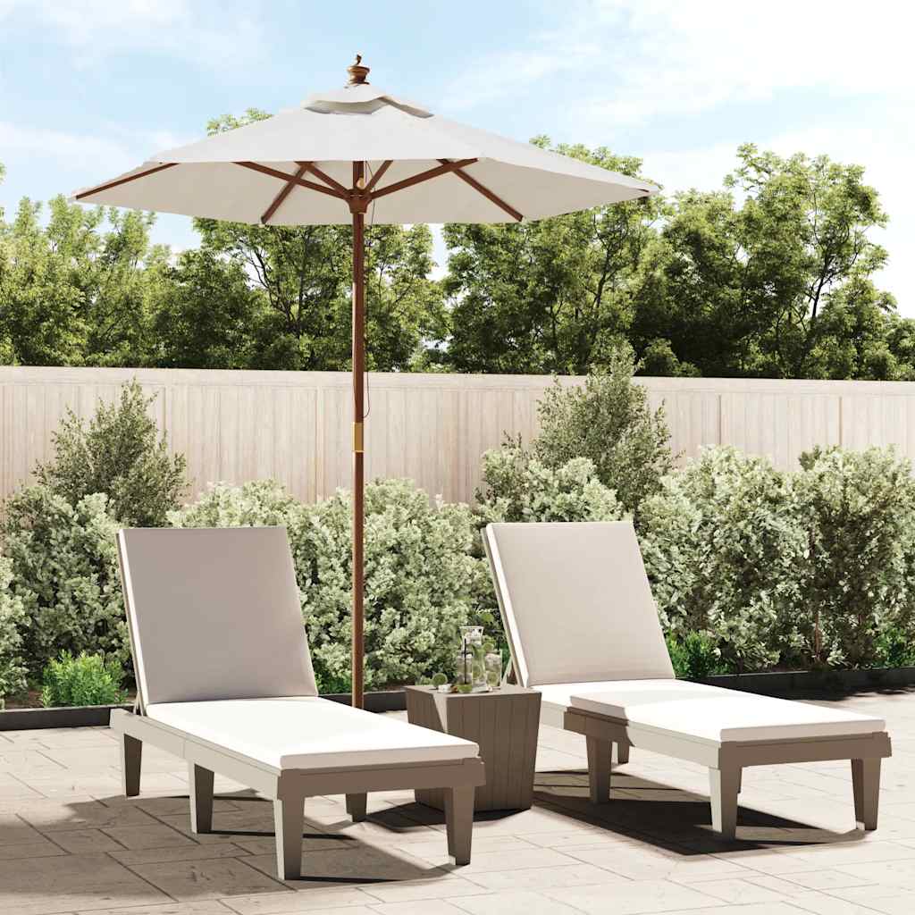 Parasol met houten paal 196x231 cm zandkleurig is nu te koop bij PeponiXL, paradijselijk wonen!