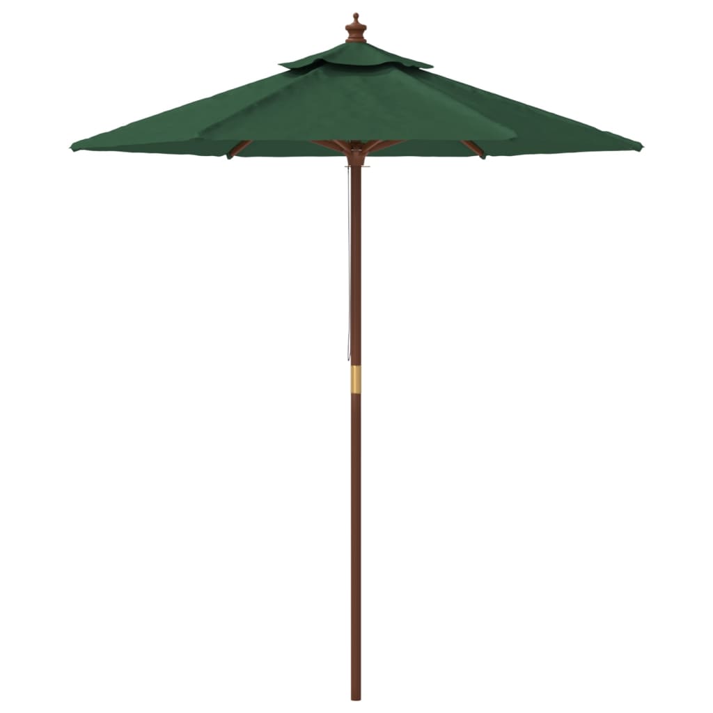 Parasol met houten paal 196x231 cm groen is nu te koop bij PeponiXL, paradijselijk wonen!