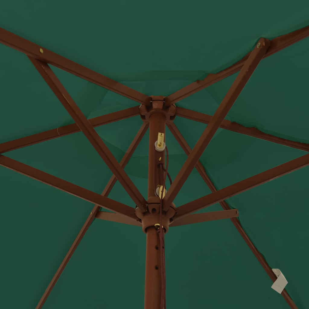 Parasol met houten paal 196x231 cm groen is nu te koop bij PeponiXL, paradijselijk wonen!