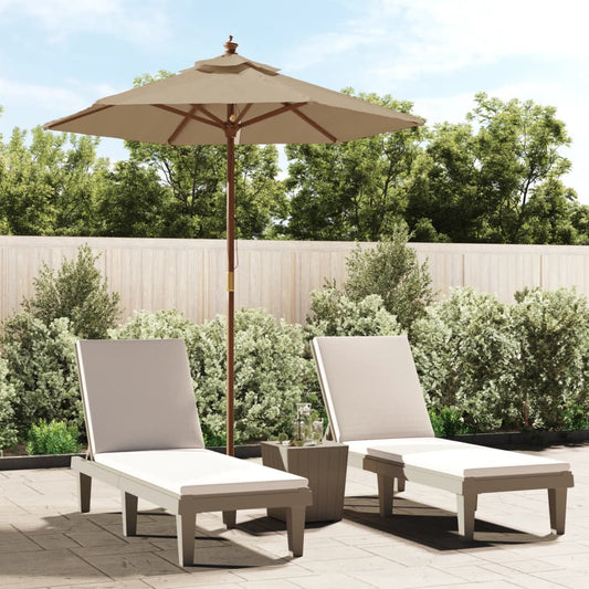 Parasol met houten paal 196x231 cm taupe is nu te koop bij PeponiXL, paradijselijk wonen!