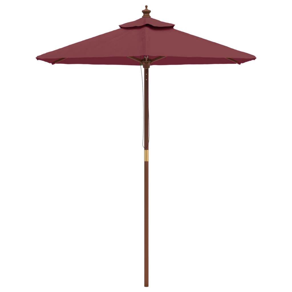 Parasol met houten paal 196x231 cm bordeauxrood is nu te koop bij PeponiXL, paradijselijk wonen!