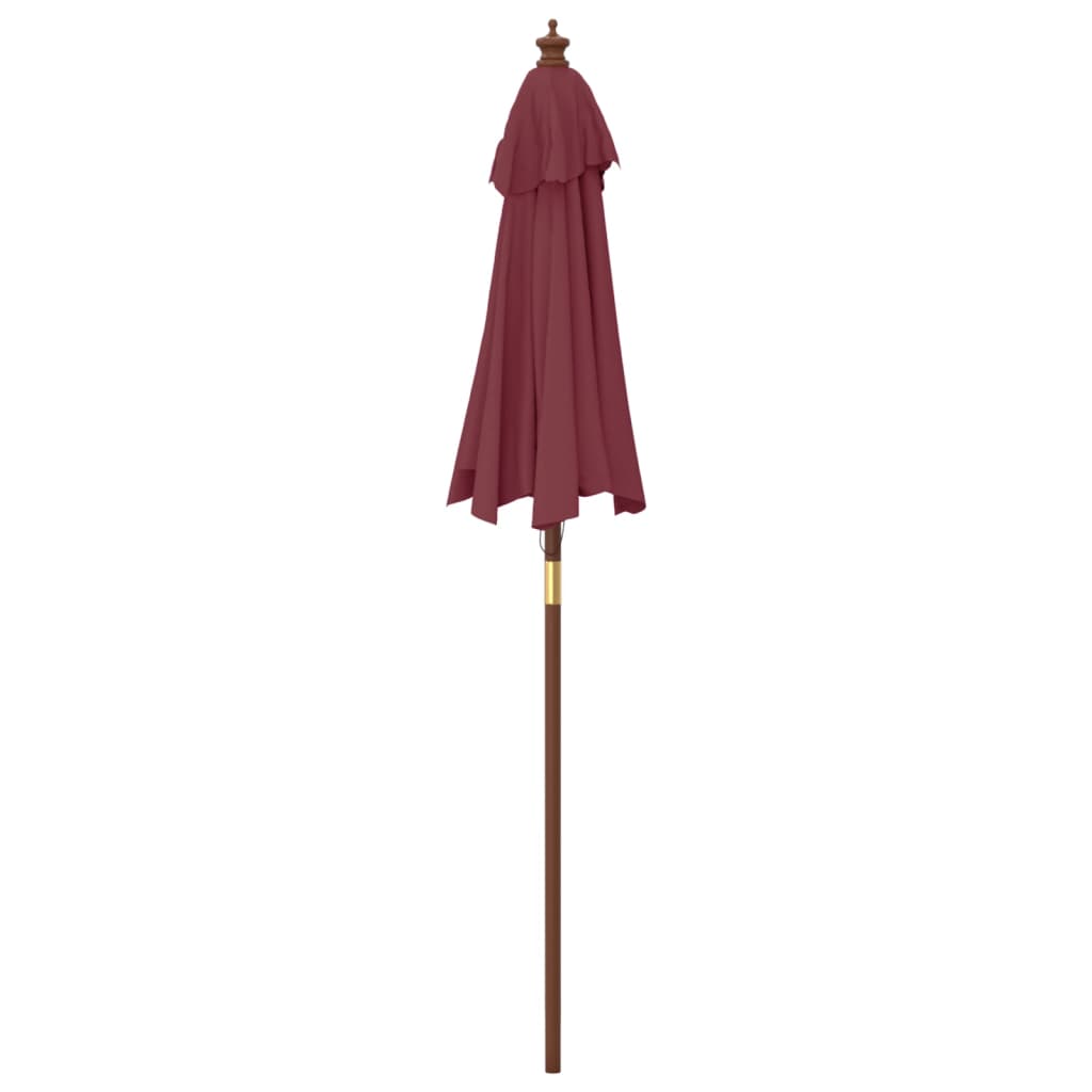 Parasol met houten paal 196x231 cm bordeauxrood is nu te koop bij PeponiXL, paradijselijk wonen!