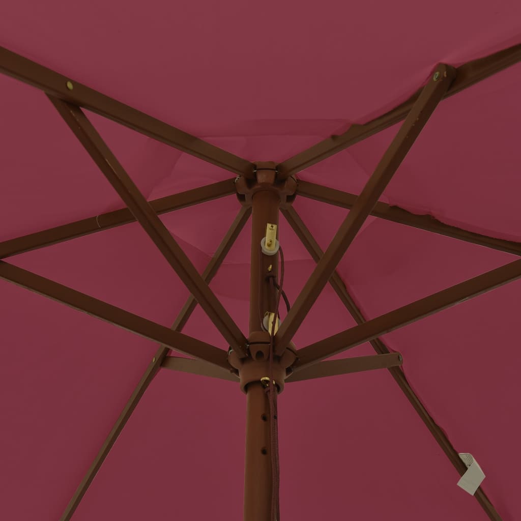 Parasol met houten paal 196x231 cm bordeauxrood is nu te koop bij PeponiXL, paradijselijk wonen!