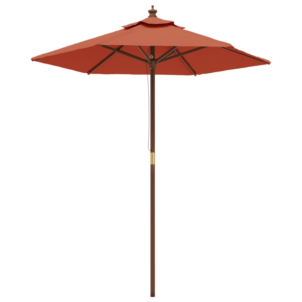 Parasol met houten paal 196x231 cm terracottakleurig is nu te koop bij PeponiXL, paradijselijk wonen!