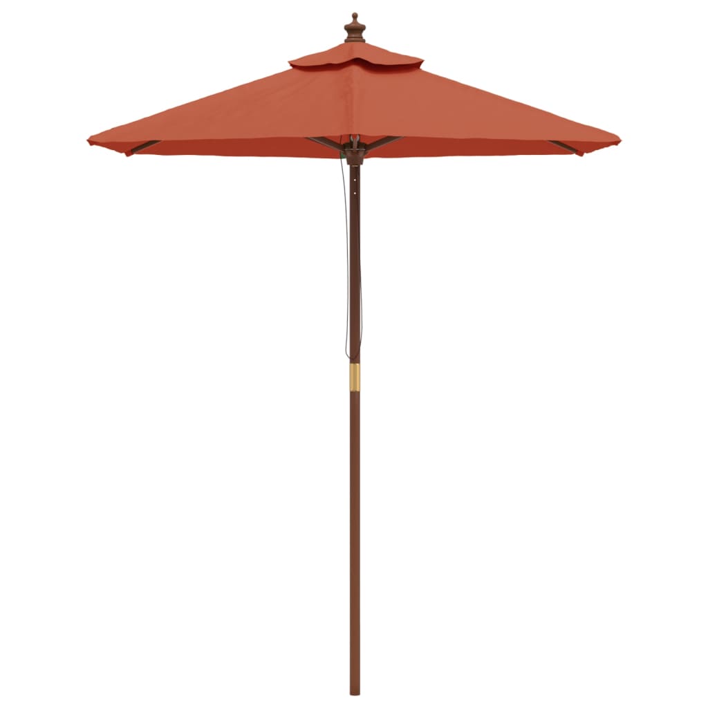 Parasol met houten paal 196x231 cm terracottakleurig is nu te koop bij PeponiXL, paradijselijk wonen!