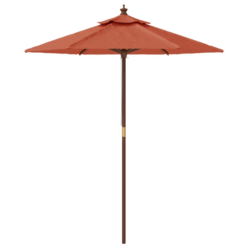 Parasol met houten paal 196x231 cm terracottakleurig is nu te koop bij PeponiXL, paradijselijk wonen!