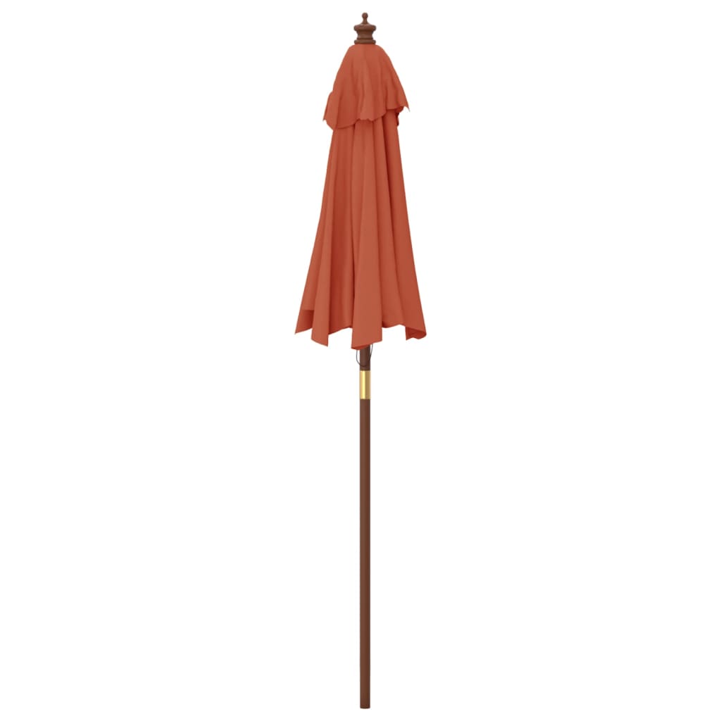 Parasol met houten paal 196x231 cm terracottakleurig is nu te koop bij PeponiXL, paradijselijk wonen!
