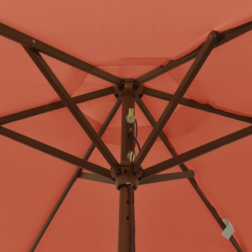 Parasol met houten paal 196x231 cm terracottakleurig is nu te koop bij PeponiXL, paradijselijk wonen!