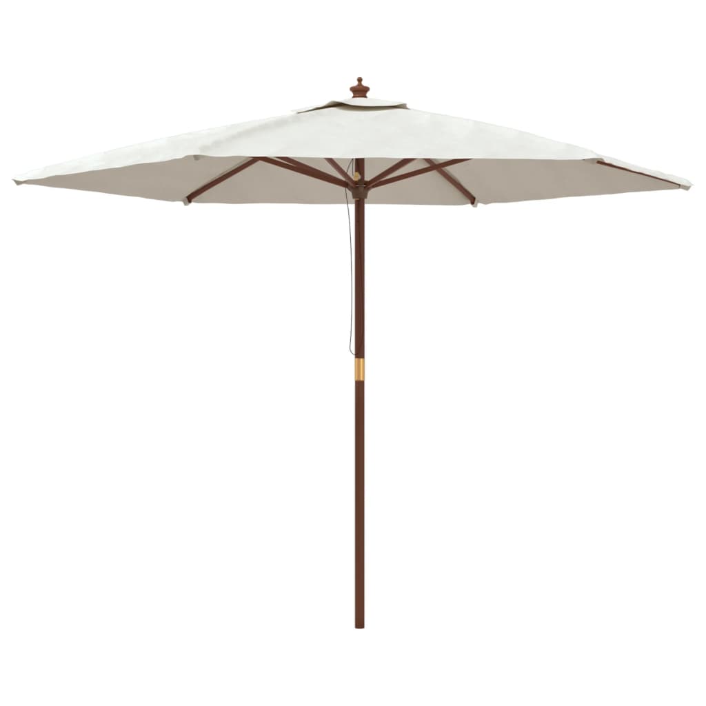 Parasol met houten paal 299x240 cm zandkleurig is nu te koop bij PeponiXL, paradijselijk wonen!