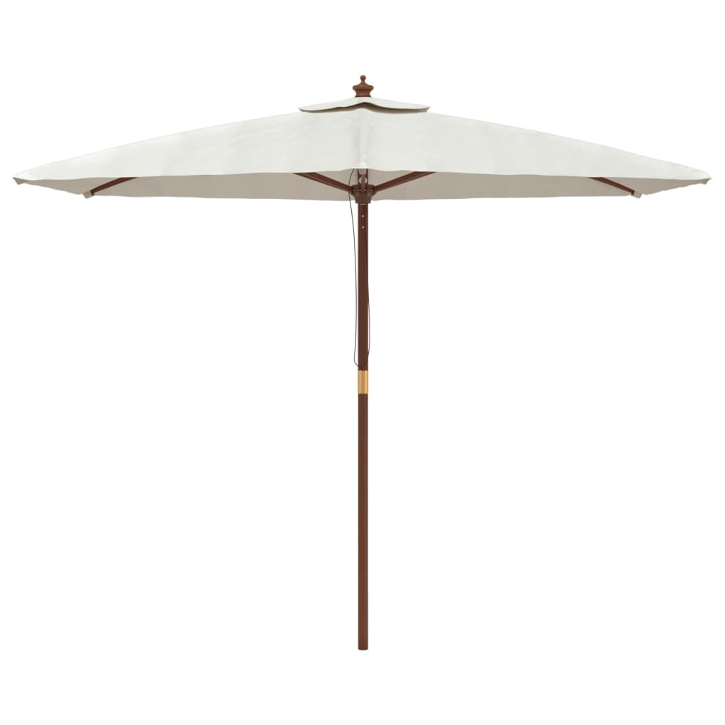 Parasol met houten paal 299x240 cm zandkleurig is nu te koop bij PeponiXL, paradijselijk wonen!