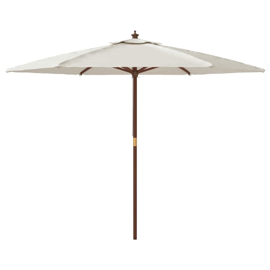 Parasol met houten paal 299x240 cm zandkleurig is nu te koop bij PeponiXL, paradijselijk wonen!