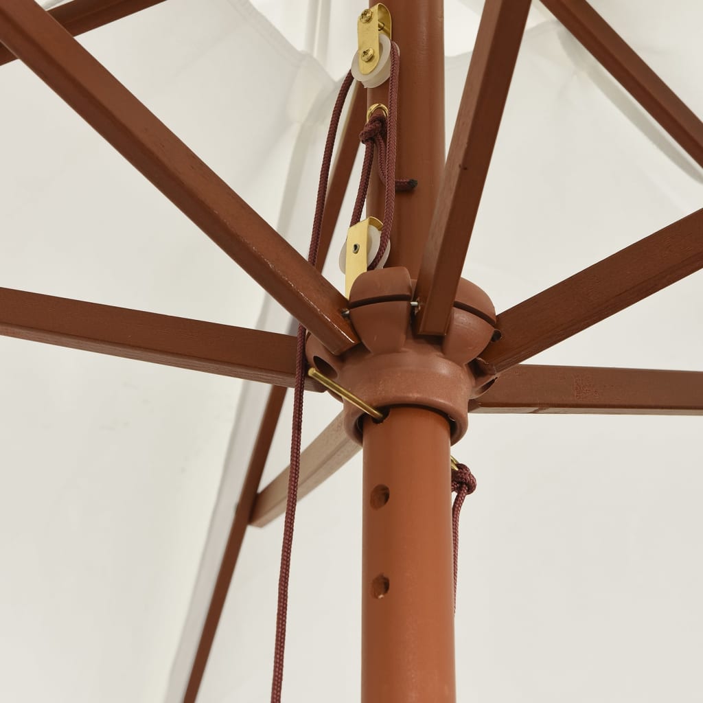 Parasol met houten paal 299x240 cm zandkleurig is nu te koop bij PeponiXL, paradijselijk wonen!