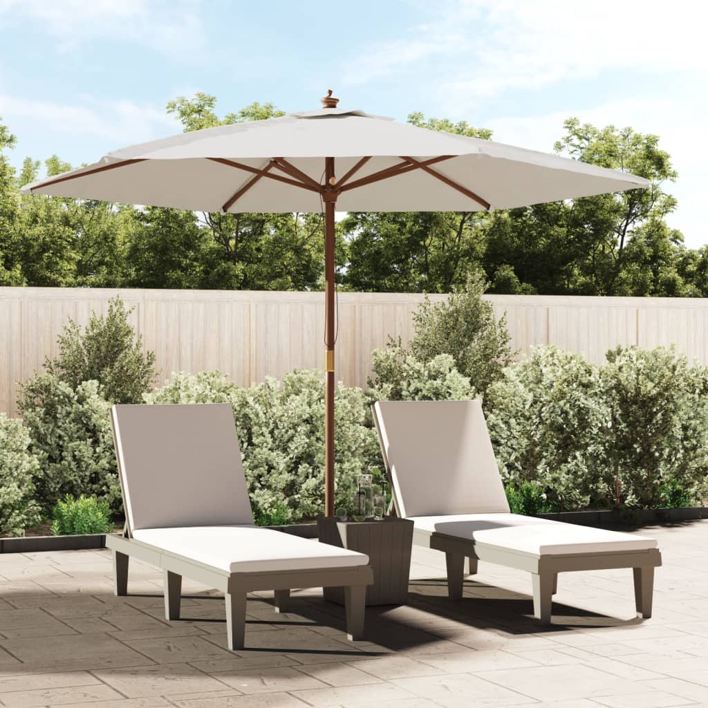 Parasol met houten paal 299x240 cm zandkleurig is nu te koop bij PeponiXL, paradijselijk wonen!