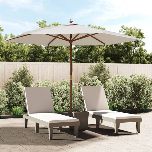 Parasol met houten paal 299x240 cm zandkleurig is nu te koop bij PeponiXL, paradijselijk wonen!