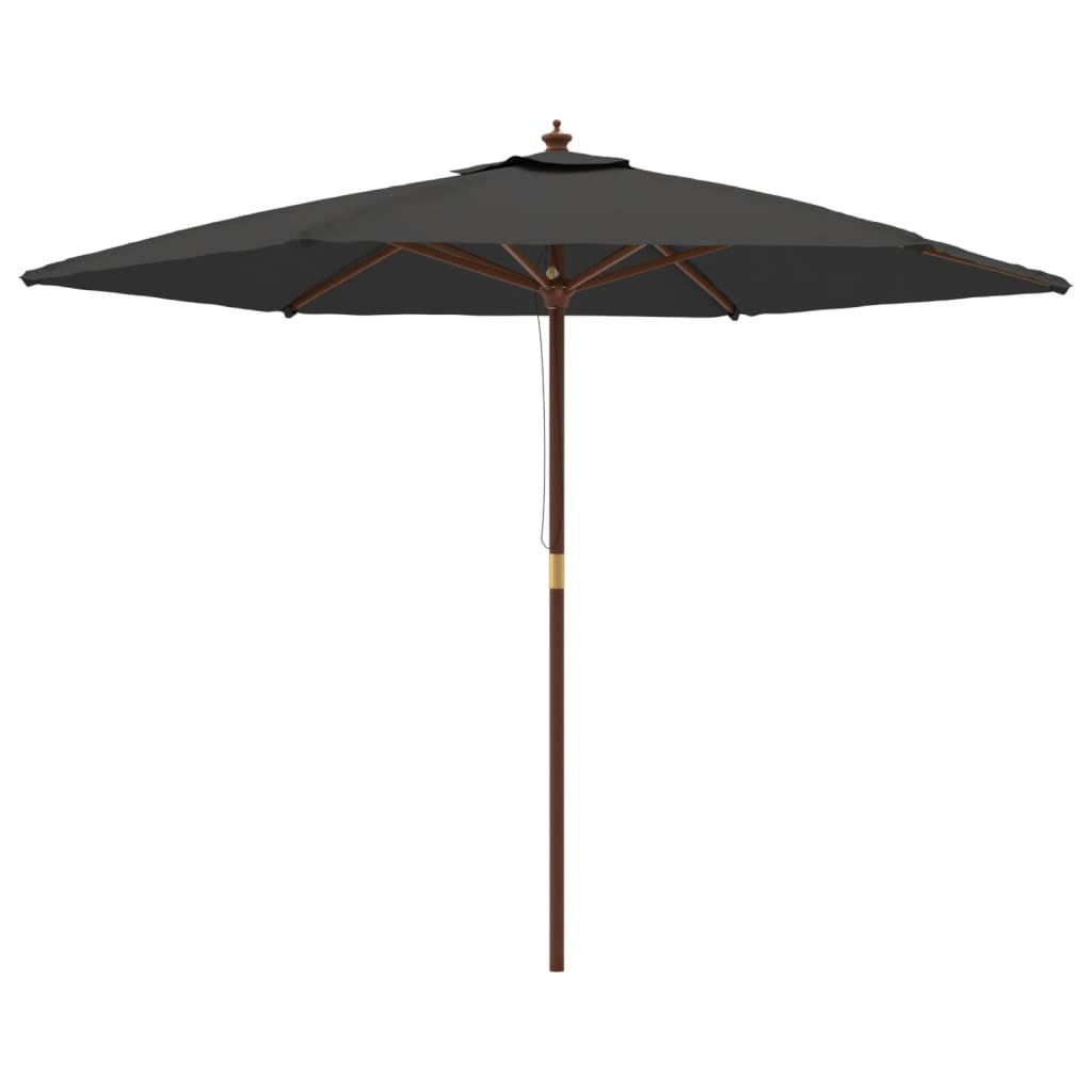 Parasol met houten paal 299x240 cm antracietkleurig is nu te koop bij PeponiXL, paradijselijk wonen!