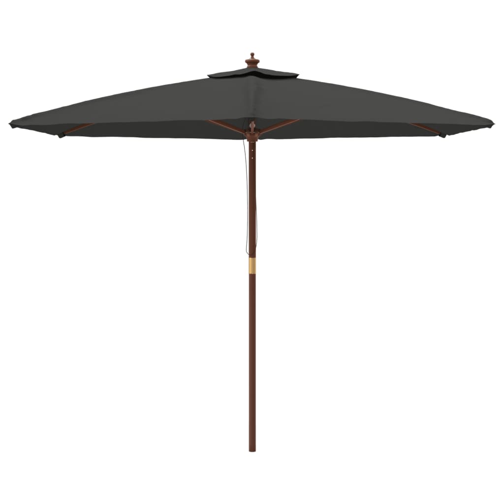 Parasol met houten paal 299x240 cm antracietkleurig is nu te koop bij PeponiXL, paradijselijk wonen!