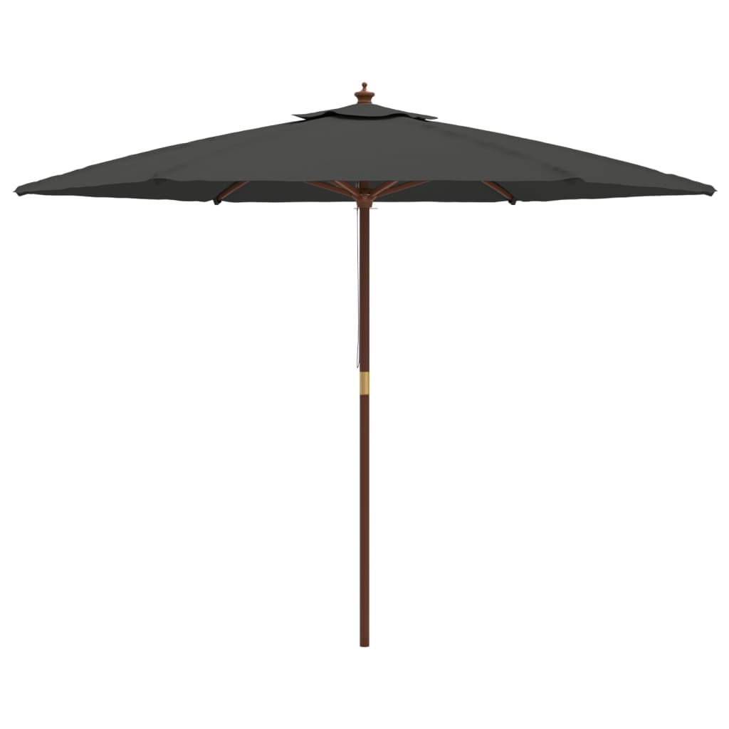 Parasol met houten paal 299x240 cm antracietkleurig is nu te koop bij PeponiXL, paradijselijk wonen!