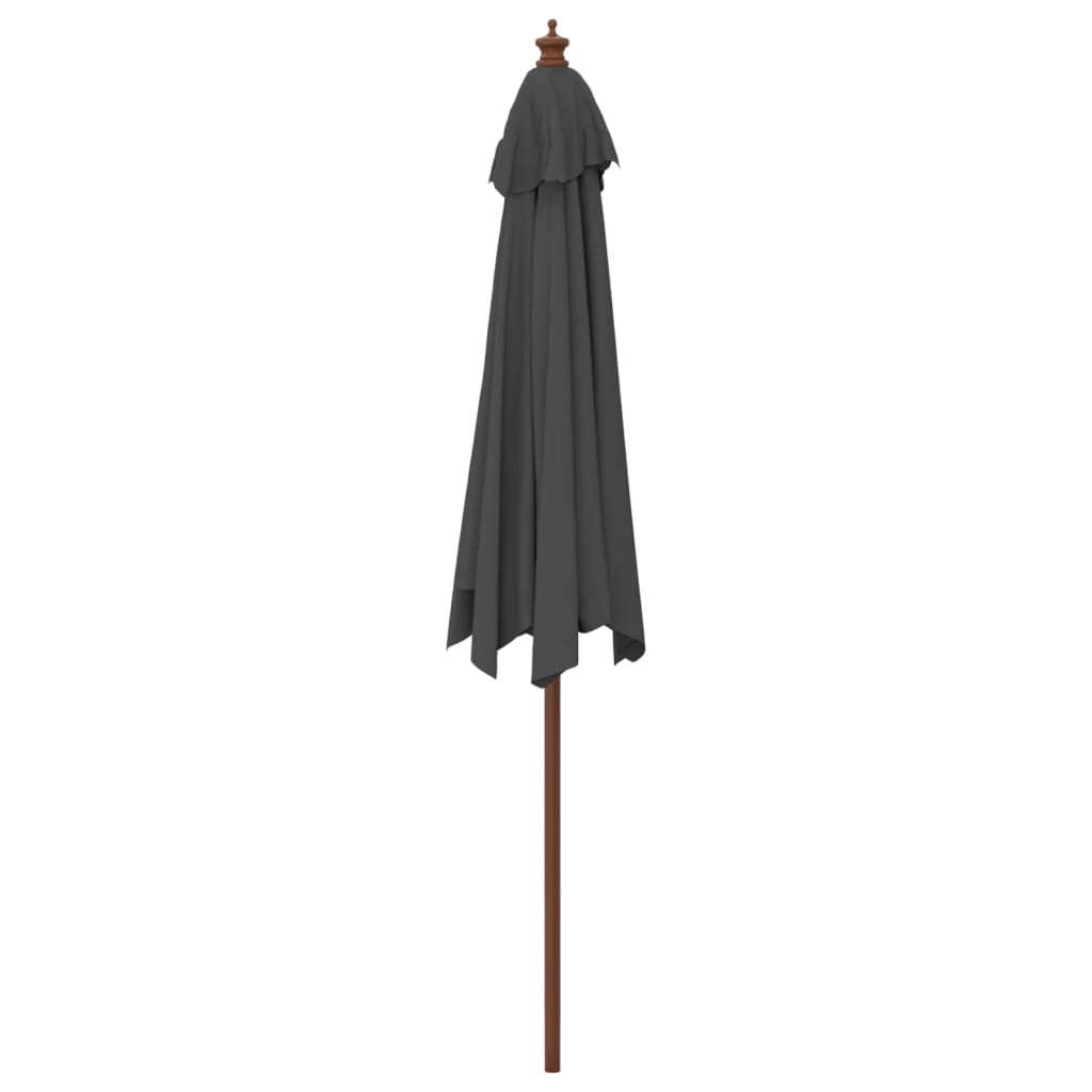 Parasol met houten paal 299x240 cm antracietkleurig is nu te koop bij PeponiXL, paradijselijk wonen!