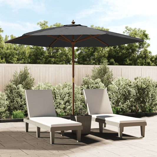 Parasol met houten paal 299x240 cm antracietkleurig is nu te koop bij PeponiXL, paradijselijk wonen!