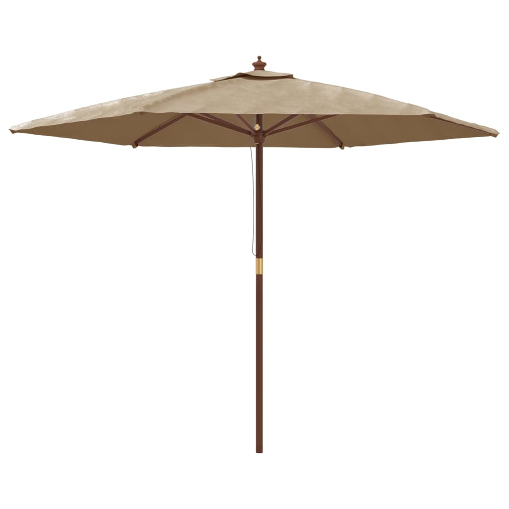Parasol met houten paal 299x240 cm taupe is nu te koop bij PeponiXL, paradijselijk wonen!