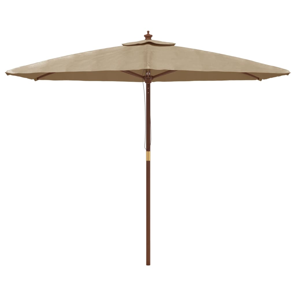 Parasol met houten paal 299x240 cm taupe is nu te koop bij PeponiXL, paradijselijk wonen!
