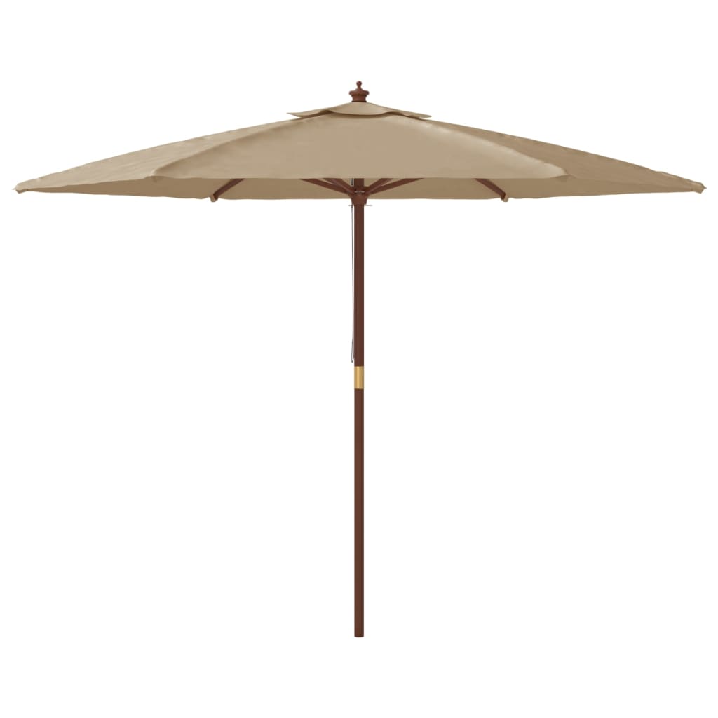 Parasol met houten paal 299x240 cm taupe is nu te koop bij PeponiXL, paradijselijk wonen!