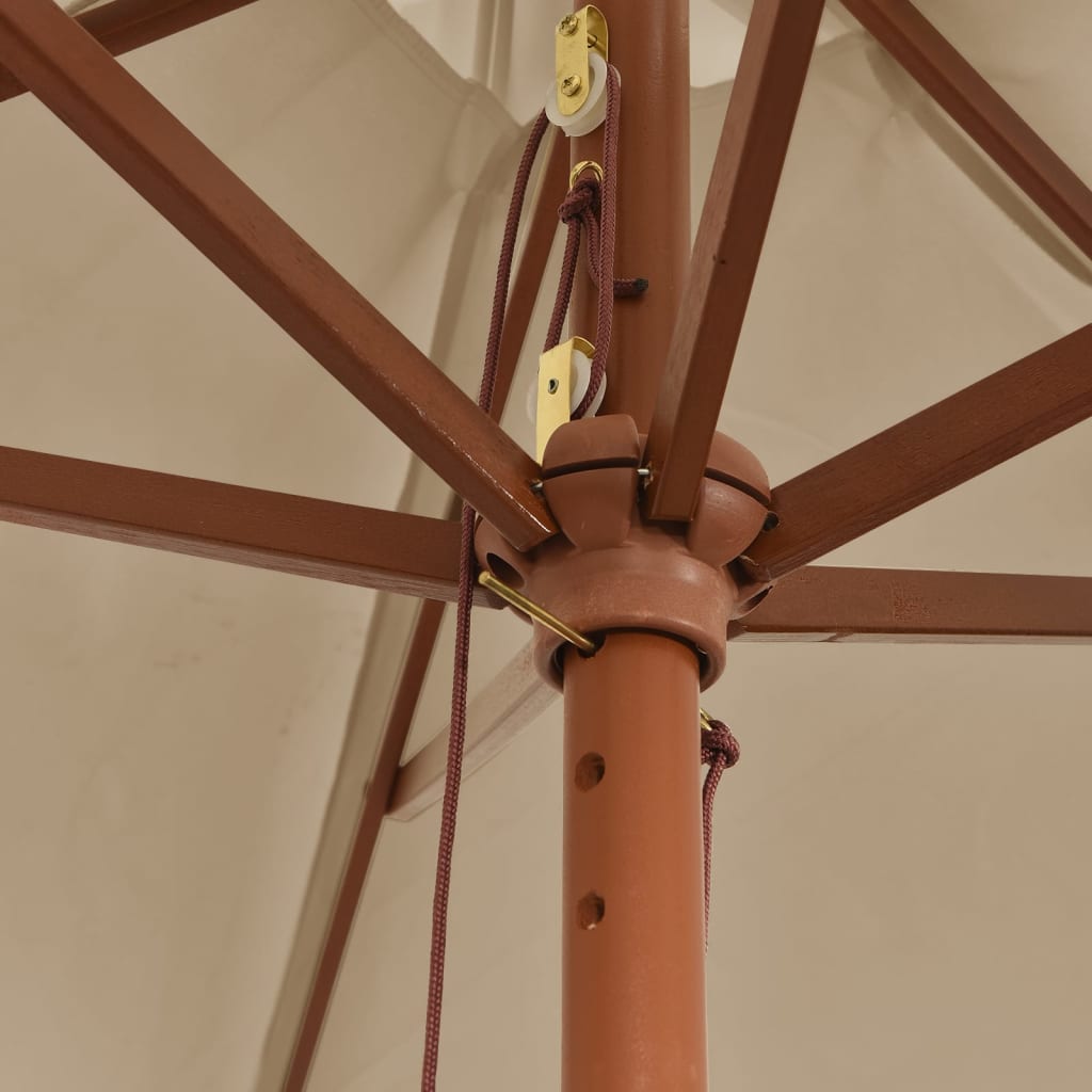Parasol met houten paal 299x240 cm taupe is nu te koop bij PeponiXL, paradijselijk wonen!