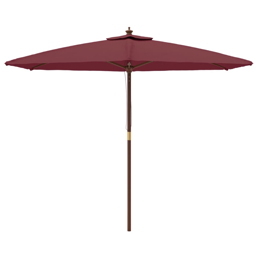 Parasol met houten paal 299x240 cm bordeauxrood is nu te koop bij PeponiXL, paradijselijk wonen!