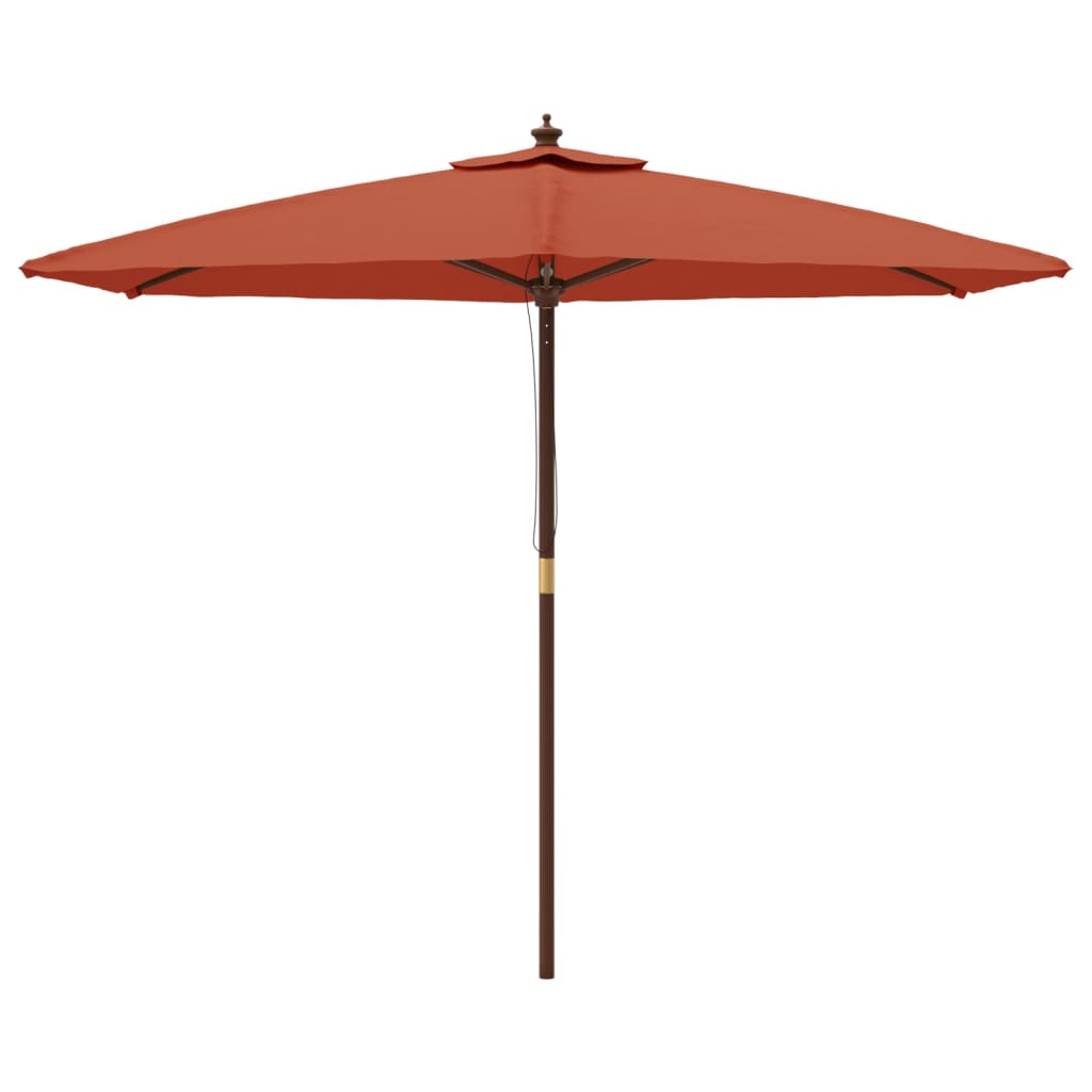 Parasol met houten paal 299x240 cm terracottakleurig is nu te koop bij PeponiXL, paradijselijk wonen!