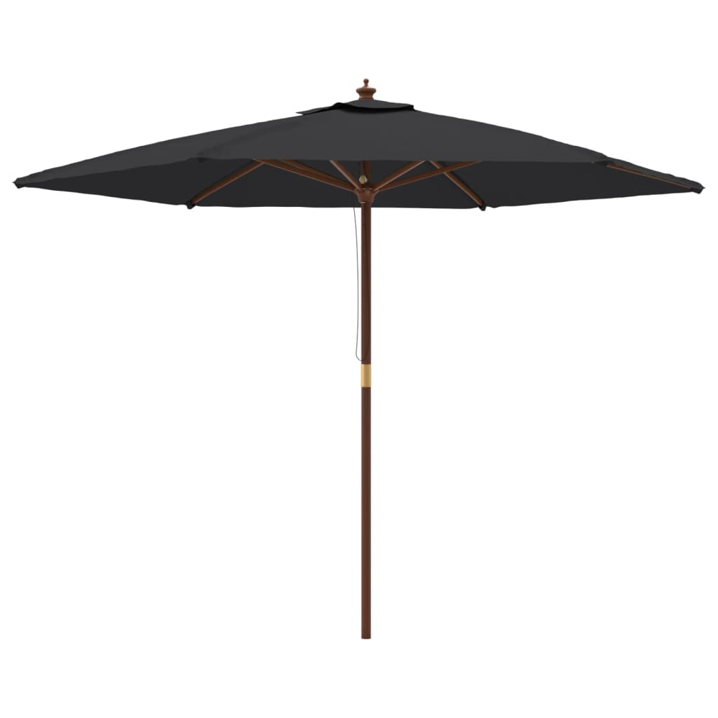Parasol met houten paal 299x240 cm zwart is nu te koop bij PeponiXL, paradijselijk wonen!