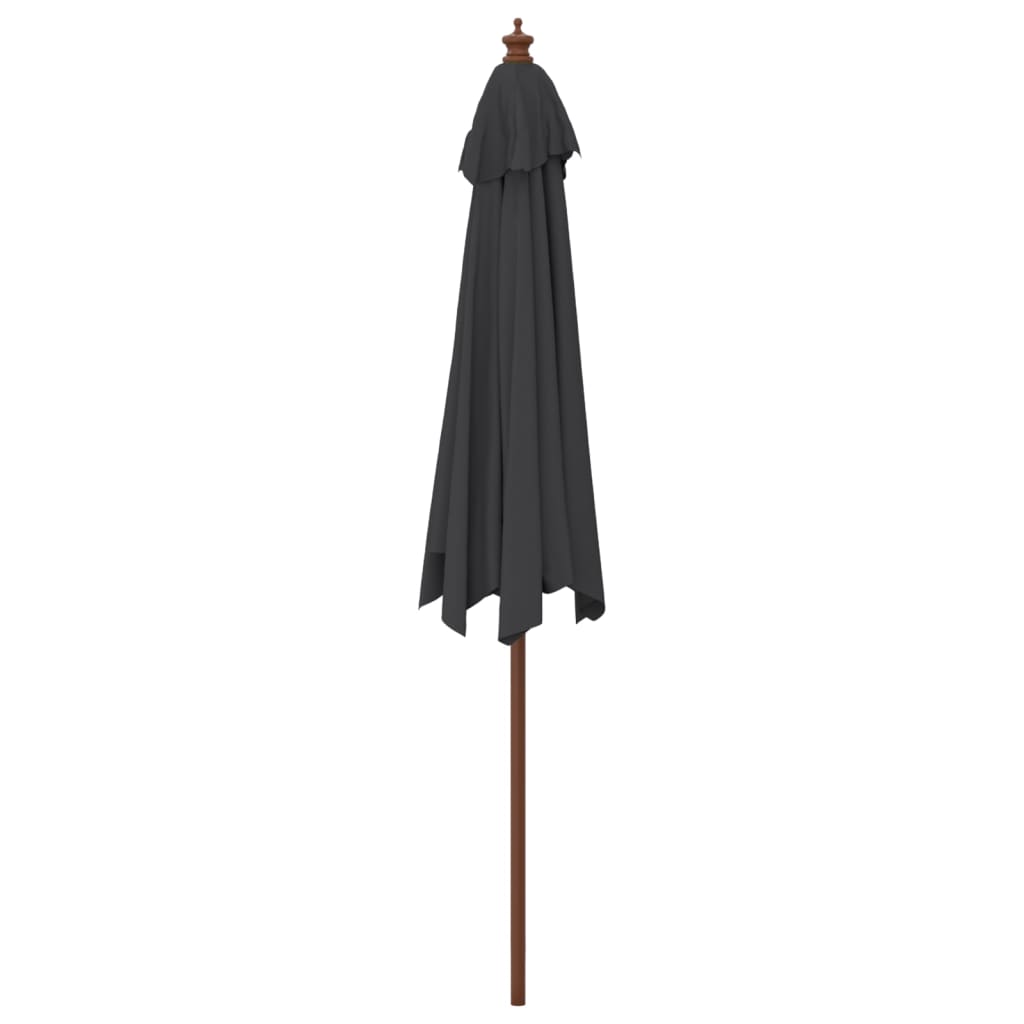 Parasol met houten paal 299x240 cm zwart is nu te koop bij PeponiXL, paradijselijk wonen!