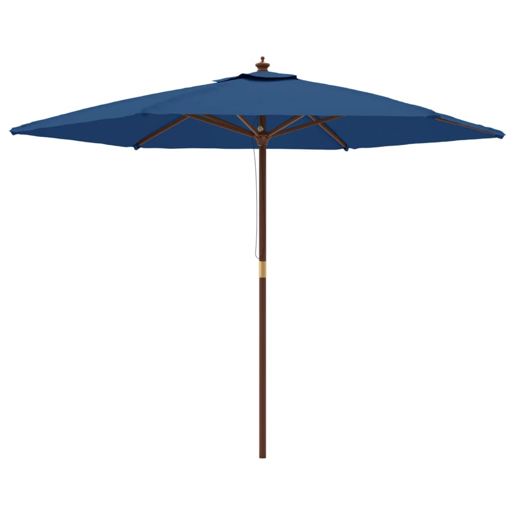 Parasol met houten paal 299x240 cm azuurblauw is nu te koop bij PeponiXL, paradijselijk wonen!