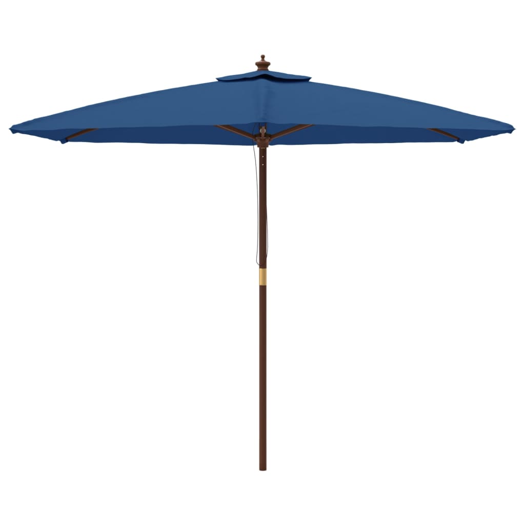 Parasol met houten paal 299x240 cm azuurblauw is nu te koop bij PeponiXL, paradijselijk wonen!
