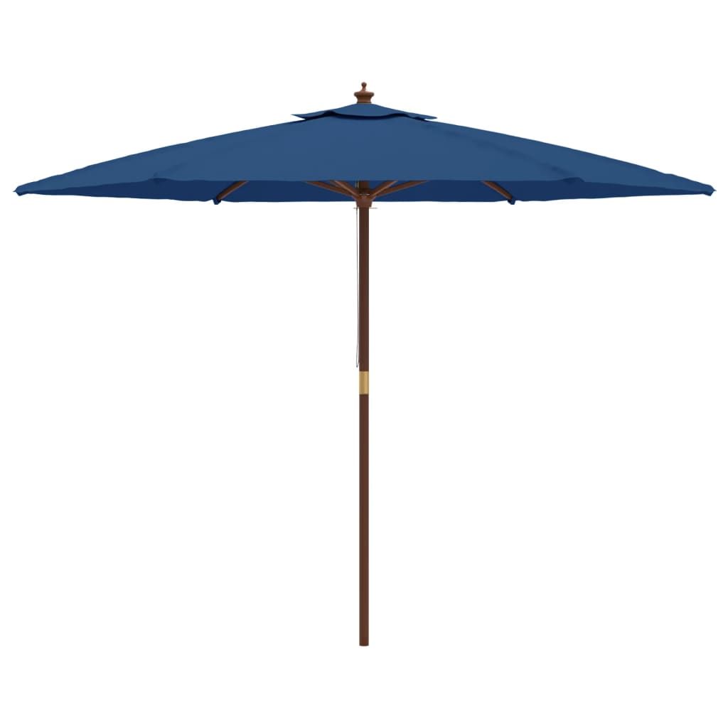 Parasol met houten paal 299x240 cm azuurblauw is nu te koop bij PeponiXL, paradijselijk wonen!
