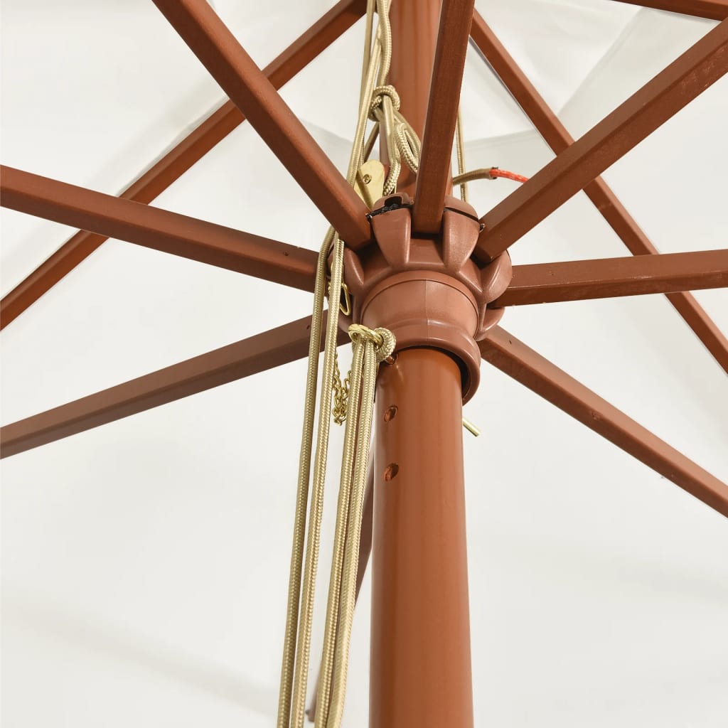 Parasol met houten paal 400x273 cm zandkleurig is nu te koop bij PeponiXL, paradijselijk wonen!