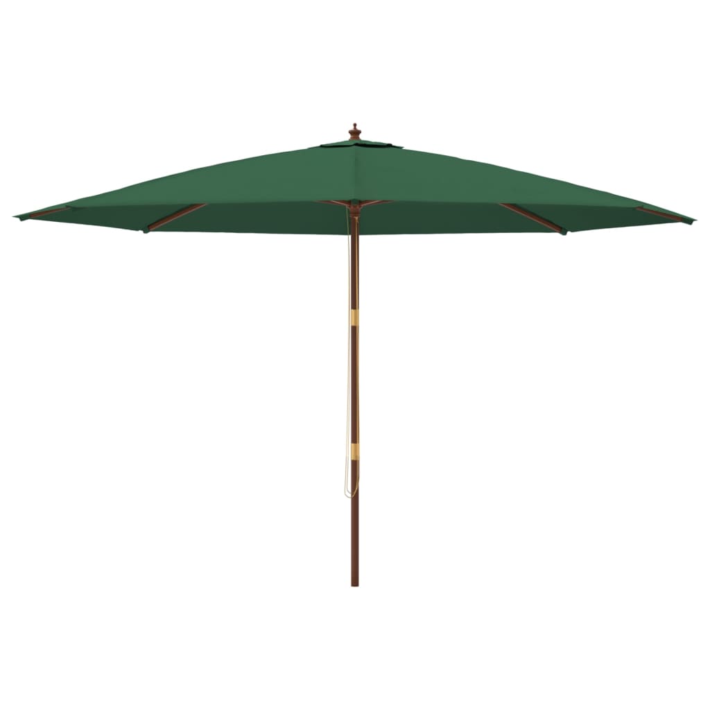 Parasol met houten paal 400x273 cm groen is nu te koop bij PeponiXL, paradijselijk wonen!