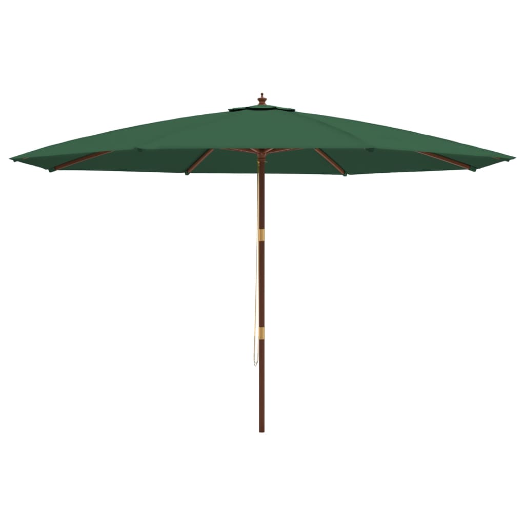 Parasol met houten paal 400x273 cm groen is nu te koop bij PeponiXL, paradijselijk wonen!