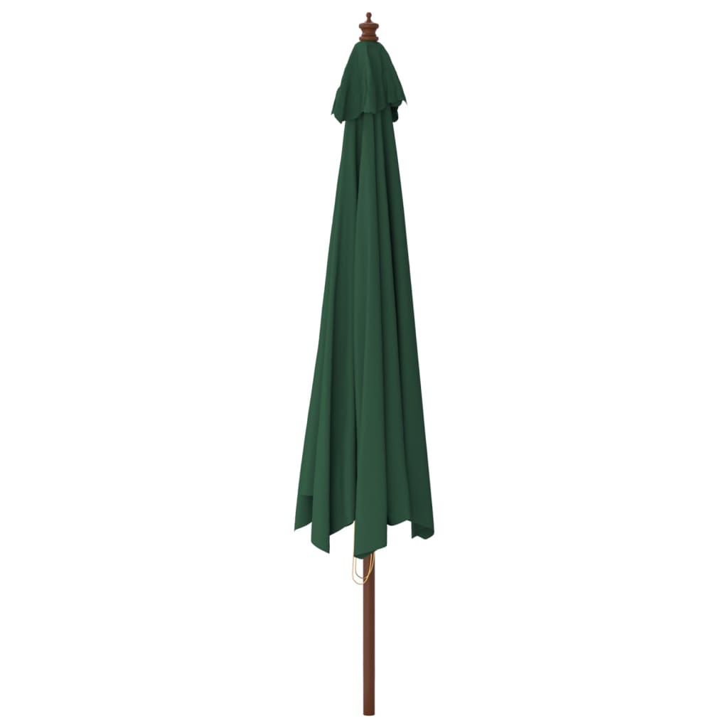 Parasol met houten paal 400x273 cm groen is nu te koop bij PeponiXL, paradijselijk wonen!