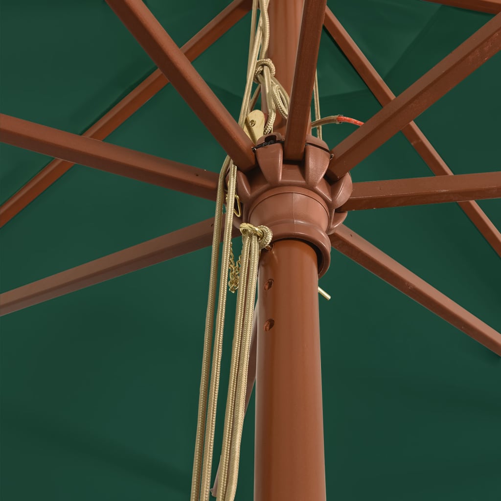 Parasol met houten paal 400x273 cm groen is nu te koop bij PeponiXL, paradijselijk wonen!