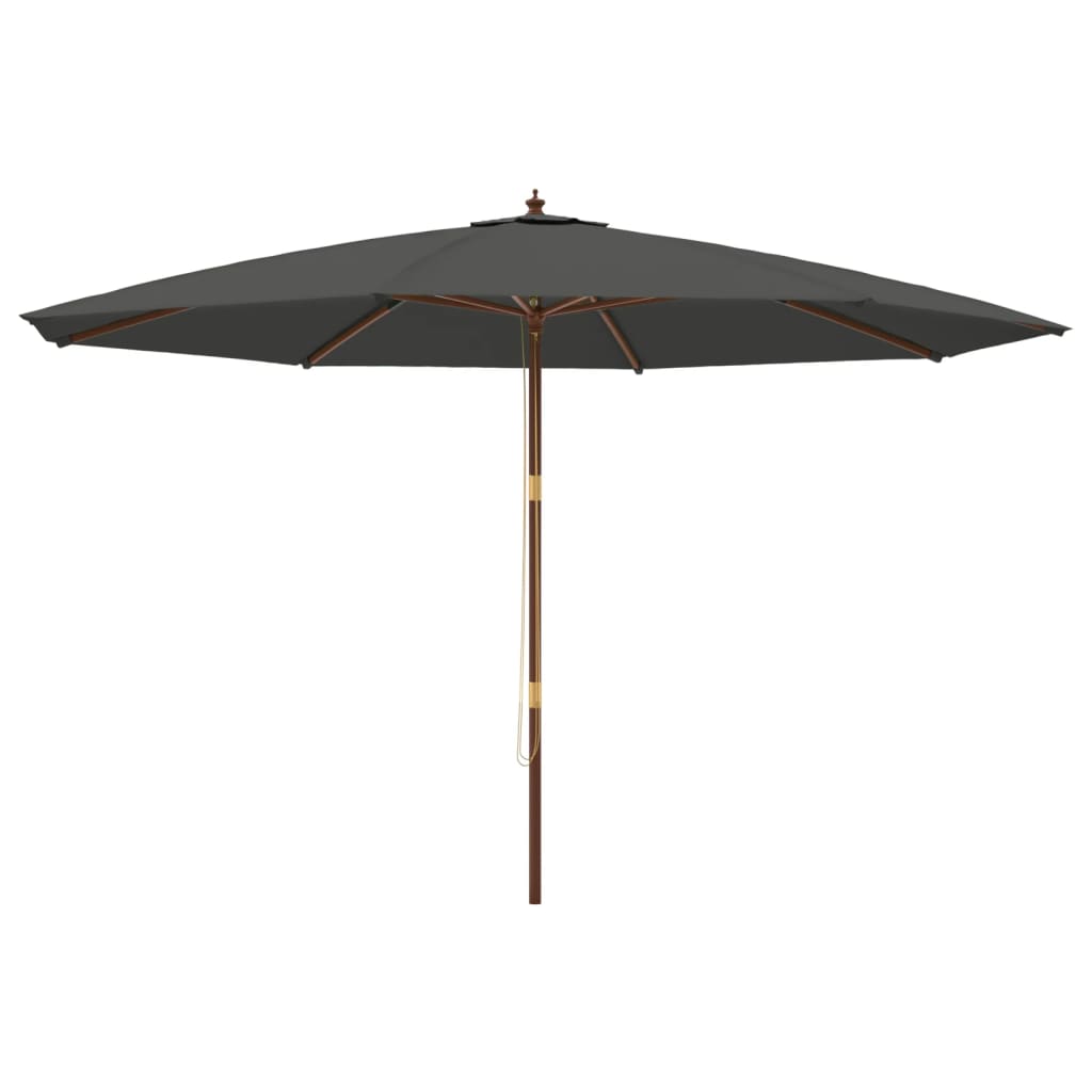 Parasol met houten paal 400x273 cm antracietkleurig is nu te koop bij PeponiXL, paradijselijk wonen!